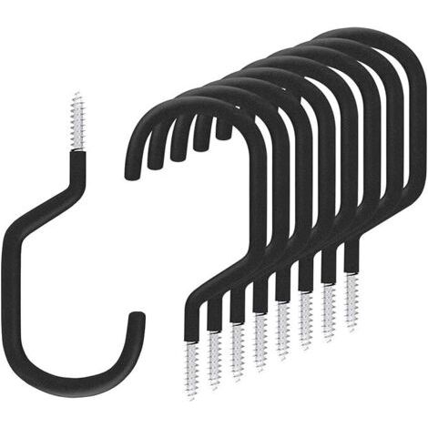 Crochets muraux pour vélo de garage, lot de 8 crochets noirs pour suspendre des vélos de course de montagne, BMX et tous les types, crochets multifonctions de grand format (1/5)