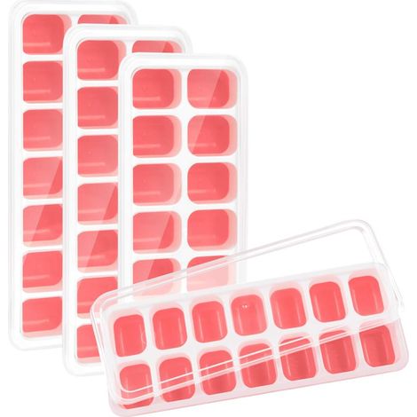 Moule À Glaçons En Silicone - 4 Pièces - 56 Compartiments - Couvercle Amovible Étanche - Lavable En Lave-Vaisselle - Empilable (1/5)