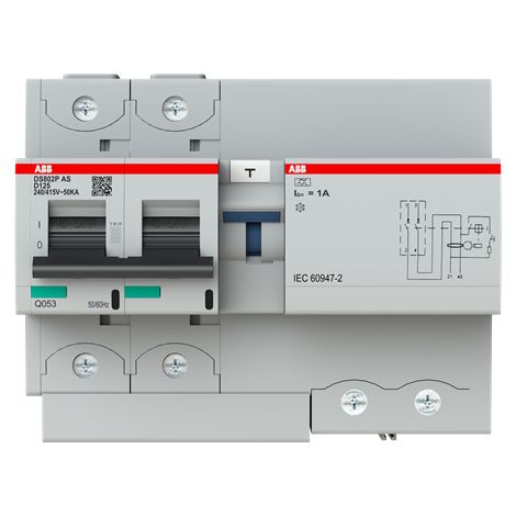 Disjoncteur Différentiel DS800P 2P 125A Cbe D 1A Type A Sélectif 2CCG001324R0001 ABB G151793