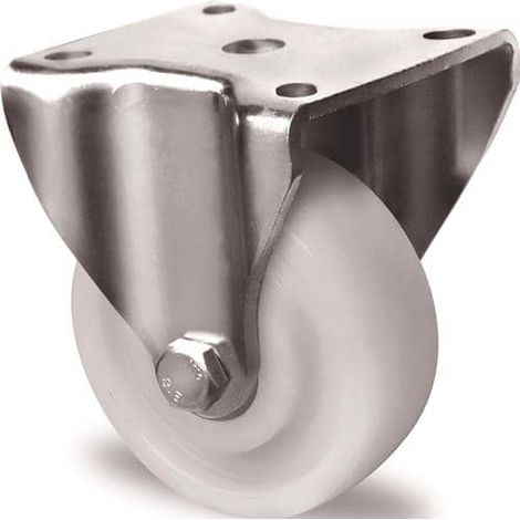 TECWERK Schwerlast-Bockrolle D.80mm Trgf.300kg Ku.Platte L100xB88mm Farbe Rl.weiß TW (1/2)