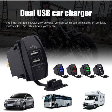 Adaptateur secteur double USB 5V 3.1A pour voiture et moto (1/5)