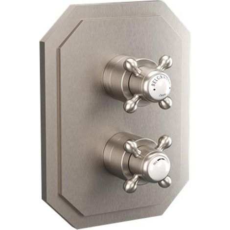 Robinet de douche Crosswater Belgravia - encastré - thermostatique - sans partie encastrable - 2 fonctions - nickel brossé