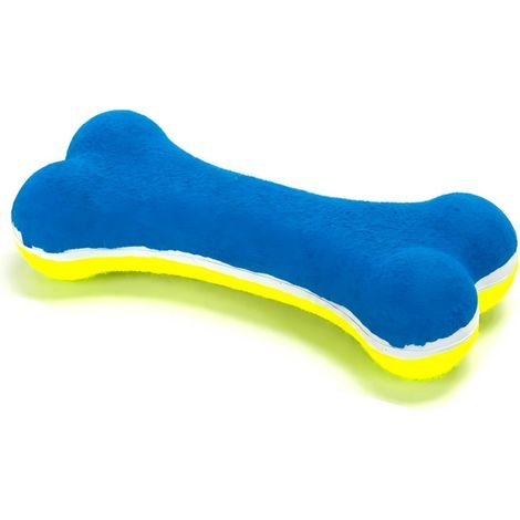 Os en peluche bicolore pour chiens, émet des sons et réduit l'anxiété