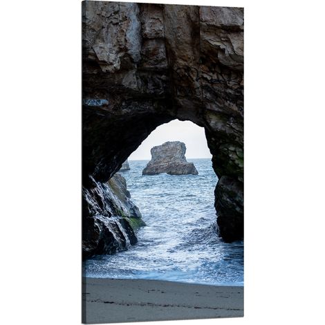 Leinwanddruck Natur Felsbogen Ozean 60x120 cm