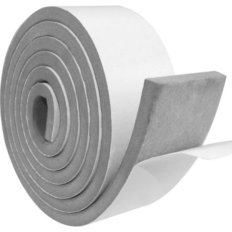 Joint Isolation pour Porte Fenêtre, Joint Adhésif en Mousse Caoutchouc, 50mm(l) x10mm(H) x2m(L), Résistant aux Intempéries, Anti-Collision, Isolation, Gris (1/5)