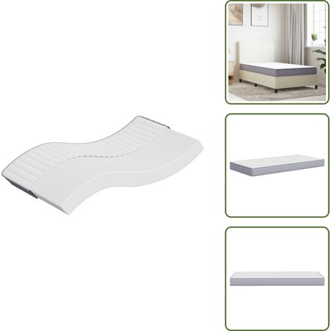 The Living Store Matelas en mousse moyennement doux 100x200 cm - Matelas Mousse - Matelas Confortable - Matelas Livraison Rapide - Matelas Bon Marché - Literie Blanche (1/5)