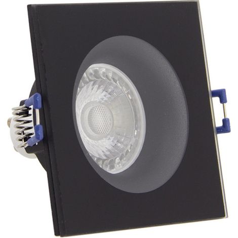 Xanlite – Spot encastrable carré noir 50W GU10 4000K – Éclairage anti-éblouissement IP44 – Angle 36° – SP50CIP44NCW (1/5)