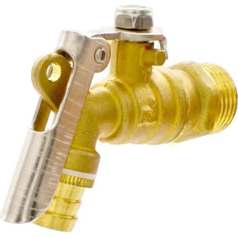 Außenwasserhahn, Messingarmatur, 1/2"-Handventil, Rahmen mit Schloss, abschließbar, Gartenwasserhahn, geeignet für Häuser, Garagen und Gärten (1/5)