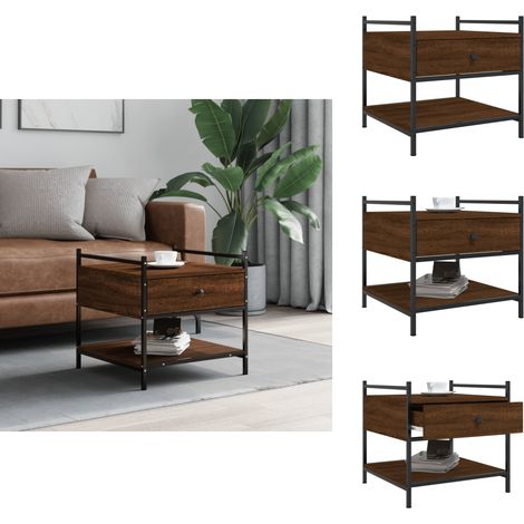 Couchtisch Braun Eichen-Optik 50x50x50 cm Holzwerkstoff - Couchtisch - Wohnzimmerstil - Eiche Optik - Holzwerkstoff - Beistelltisch (1/5)