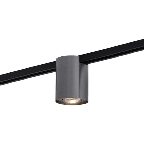 Qazqa – Spot sur rail moderne monophasé bronze foncé – Culot GU10 – Max 1 x 10W – Luminosité variable – Éclairage intérieur flexible