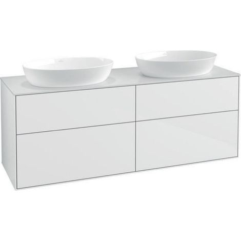 V&B Waschtischunterschrank FINION 1600x603x501mm AP Gl wh ma gls wh lacq. (1/4)
