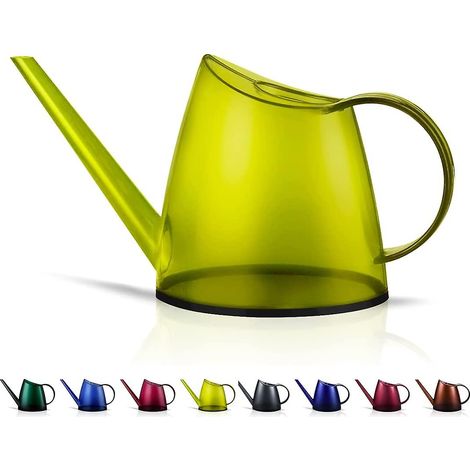 Filiyano-Arrosoir vert citron d'intérieur pour plantes d'intérieur, bonsaïs et fleurs de jardin. Bec long, 1,4 l (1/3 gallon), petit modèle moderne. (1/4)