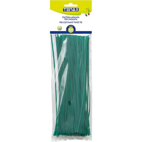 100 - Lien De Jardinage - Fil D&39acier Pvc - Attache Plante Et Fleur - Fermeture Sac Bricolage - Vert - 20x0,3cm