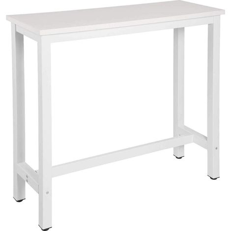 WOLTU 1x Bartisch Bistrotisch Stehtisch Esstisch, Metallgestell, Tischplatte aus MDF, Weiß, 120x40x100cm(BxTxH) (1/5)