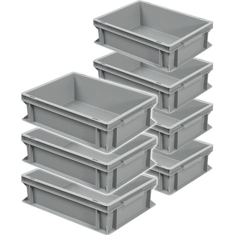 BRB 7 Eurobehälter mit 2 Griffleisten, LxBxH 400x300x120 mm, 11 Liter, grau