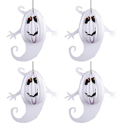 4 Halloween-Papierlaternen zur Halloween-Dekoration