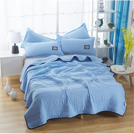 Couette Double Épaisseur - Microfibre Légère et Douce - Pour Lit Canapé Bureau - Usage Été - 110 x 150 cm (1/4)