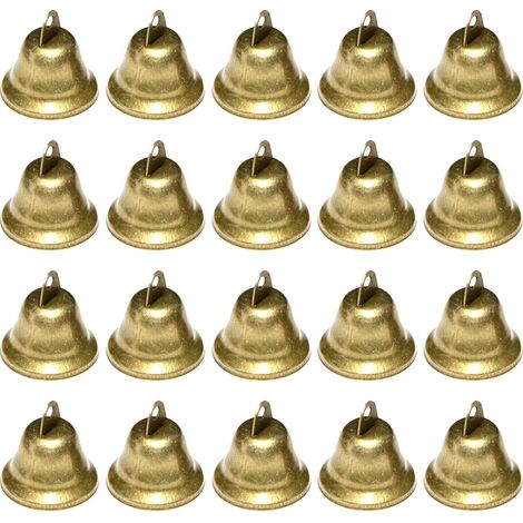 Tiny Bells, 20 piezas Vintage Tiny Bell para decoraciones de festivales de bodas, Christmas Bell para árboles de Navidad, Metal Bells para Key Ring Bell, DIY (1/5)