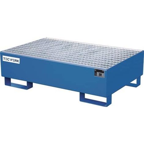 TECWERK Auffangwanne 215l L1200xB800xH360mm Stahlbl.m.Gitterrost blau TECWERK (1/3)