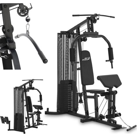 Stazione pesi ProfiGym 3000 Dispositivo di allenamento per tutto il corpo con 14 pesi fino a 77 kg
