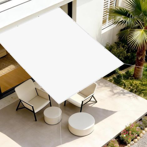 Rectangular Shade Sail 3x4m, Waterproof Polyester, Steel Eyelets, UV Protection, For Garden Terrace (1/5)