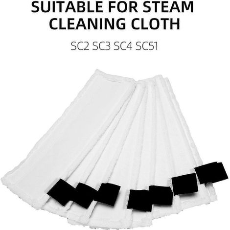8-teiliges Set Bodenreinigungstücher mit Bürstenkopfüberzügen für SC1, SC2, SC3, SC4 und SC5 Dampfreiniger zur Bodenreinigung im Haushalt