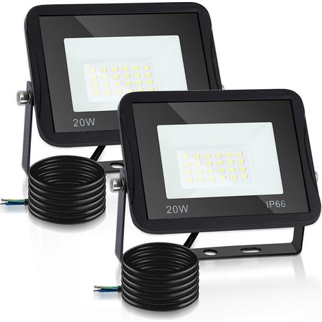 Randaco 20W 2x LED Fluter LED Strahler Wasserdicht Flutlicht Außenstrahler Outdoor-Sicherheitsleuchte für Garten Garage Kaltweiß (1/5)