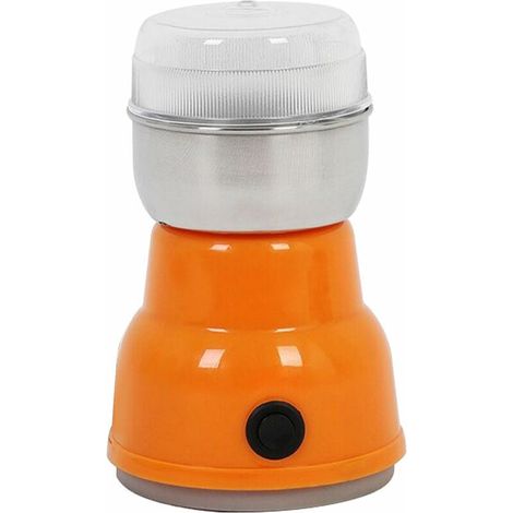Moulin à Céréales Électrique - Moulin à Épices et Herbes - Acier Inoxydable - 150 W - 220-240 V - 17 x 11 cm - Jaune - 1 Pièce (1/5)