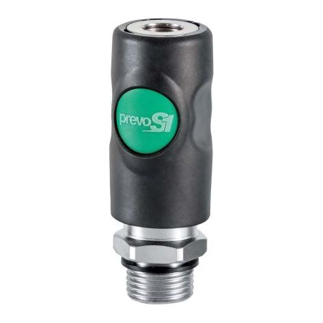 Raccord rapide de sécurité PREVOST, Filetage vers Mâle G 3/8 Mâle 3/8pouces Euro 7.2, Euro 7.4 en Corps Composite ( Prix pour 1 )