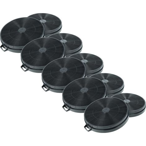 vhbw 10x Aktivkohlefilter Ersatz für Bauknecht AMC 946, CHF 057 für Dunstabzugshaube - 20,2 cm