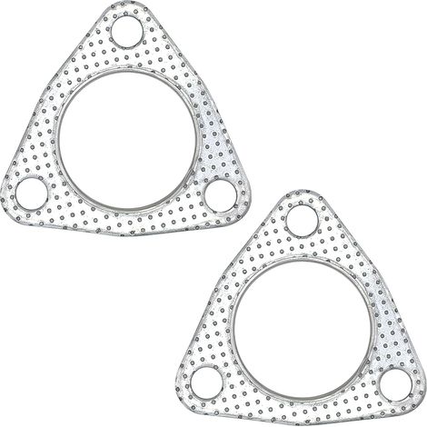 Lot de 2 joints d'échappement de 5,3 cm - 3 vis - 53 mm - Bride de silencieux - Avec bague de feu de rechange (1/5)