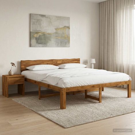 Cama doble con cabecero ROSTOCK Natural 193 x 203 cm (1/5)