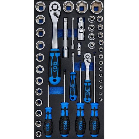 Insert pour Jeu de Douilles et Tournevis 43 pcs - Kit Complet et Pratique pour Réparations, Acier - D-Work