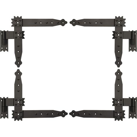 Kotarbau – Charnière équerre 250 x 230 mm – Acier enduit de poudre noire – Pour volets, portails et portes – Résistante à la corrosion - GOND 4 X (1/5)