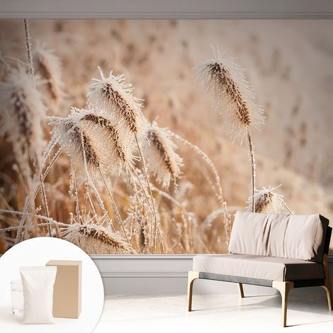 Papier peint intissé avec imprimé pour décoration intérieure pour rénovation a motif - Colle incluse gratuite Paysage hivernal 312x219 cm (1/5)