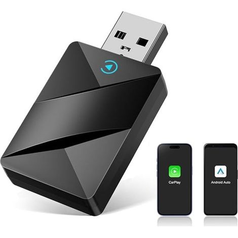 Kabelloser CarPlay-Adapter – 2-in-1-CarPlay-Adapter für Autos, Plug-and-Play, Mini und stabil, geeignet für iPhone iOS 10+ und Android 11+ (1/5)