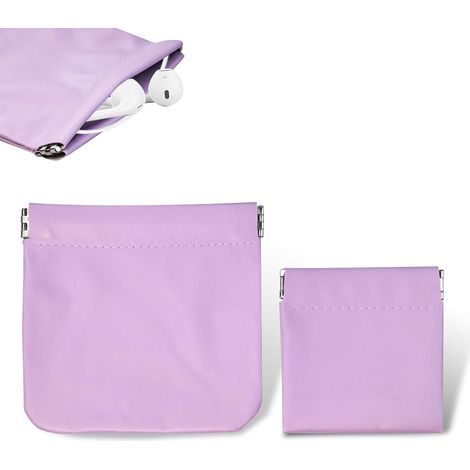 Étui de transport pour 2 écouteurs, pochette de rangement en cuir PU, étui de protection portable et étanche pour écouteurs, étui de protection universel pour écouteurs, clés, clés USB et bijoux (viol (1/4)