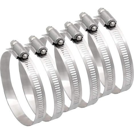 6 Pièces Collier De Serrage Tuyau 91-114mm Tuyau Clips Réglable Gamme En Acier Inoxydable Pour les Tuyaux De Hottes Aspirantes Et Autres Tuyaux (1/5)