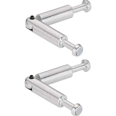 Cyclingcolors – Goujons double articulé 88mm – Acier pour assemblage meuble en bois – Lot de 2 – Vis de fixation rotule équerre (1/3)