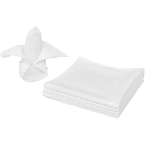 vidaXL Serviettes de table 25 pcs Blanc 50x50 cm