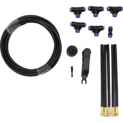 Kit d'irrigation goutte à goutte pour jardin, système d'arrosage réglable à 360°, buse de pulvérisation universelle et tuyau PE (norme américaine). (1/5)