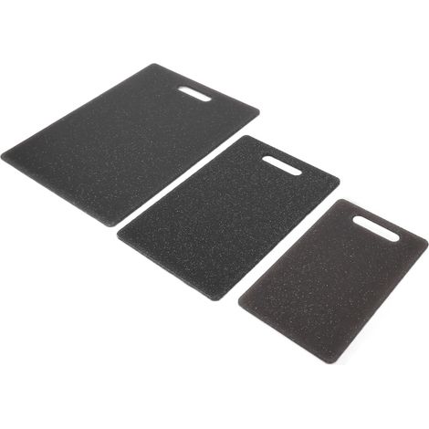 Ensemble de 3 planches à découper imitation marbre, double face, accessoire de cuisine (noir) (1/5)