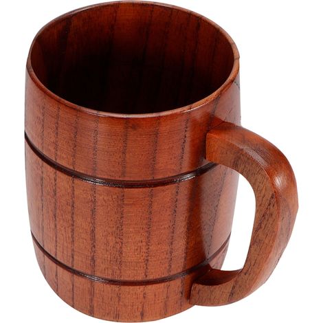 Chope en bois avec anse - Tasse à bière, vin, thé, café - Vaisselle - Accessoires de cuisine (1/5)