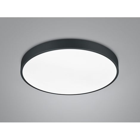 LED Deckenleuchte WACO in Schwarz matt extern dimmbar flach, Ø 49cm (1/5)
