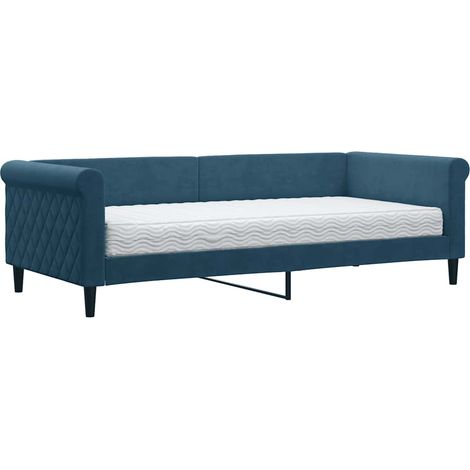 Maison Exclusive - Divano Letto con Materasso Blu 90x200 cm in Velluto