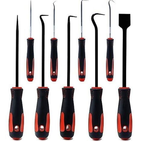Kit de 9 crochets – Outils avec joint torique et tournevis – Poignées ergonomiques – Pour la carrosserie (1/5)