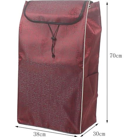 80L Sac De Remplacement De Chariot À Main - Sac De Caddie Étanche en Tissu Oxford, Sac De Rechange De Chariot, Sacs De Courses Réutilisables, Sac De Remplacement pour Chariot, 38X30X70CM (1/5)
