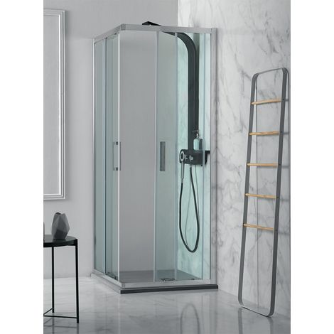 Box doccia FLEX in cristallo 6 mm trasparente 72x75 con profilo