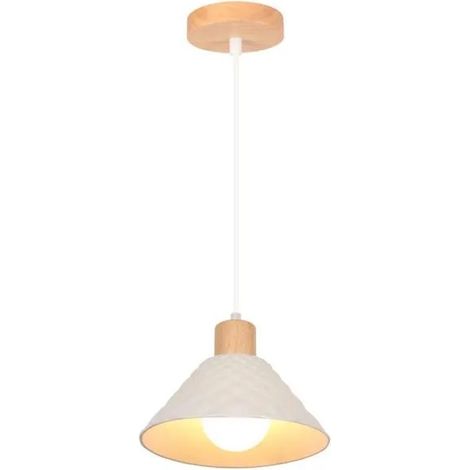 Lampe Suspension Moderne Lustre Vintage Abat-jour en Céramique Design Chapeau Plafonnier Style Nordique pour Salon Chambre (1/5)