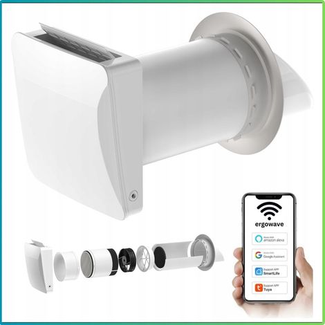 Kompakter, leiser Wand-Wärmetauscher, Feuchtigkeitssensor, App, PILOT